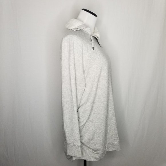 Maternity Sherpa Fleece Sweatshirt Light Gray - Picture 6 of 8